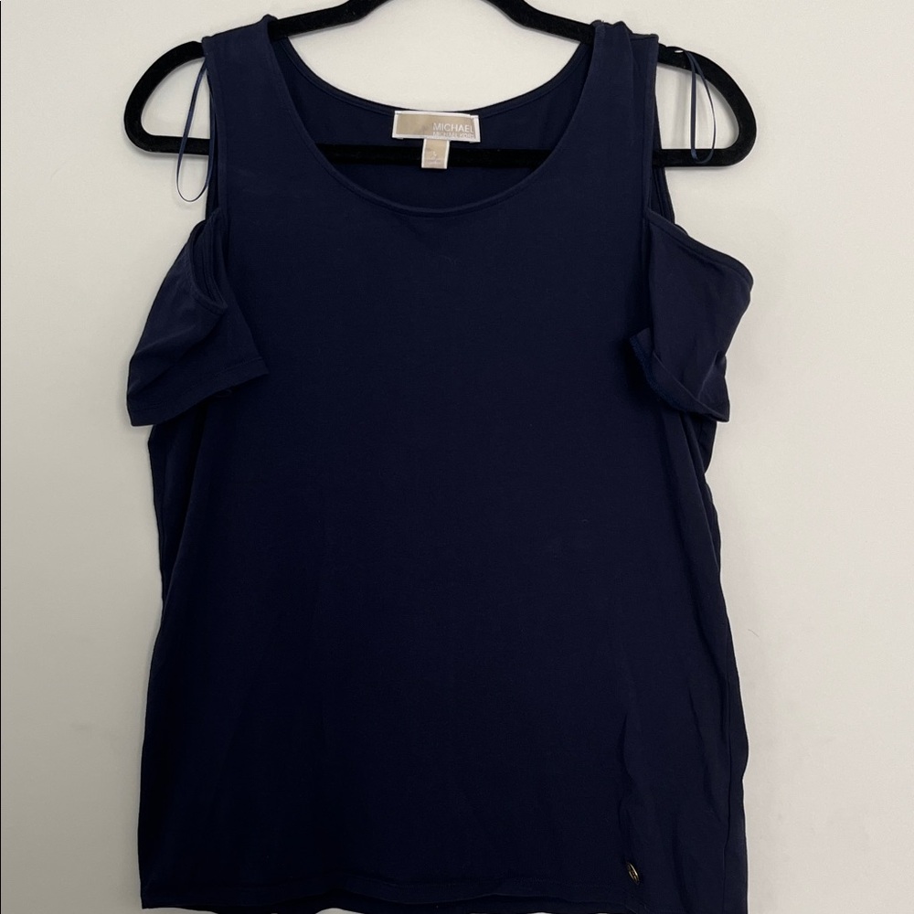 Michael Kors Midnight Blue Cold Shoulder Blouse